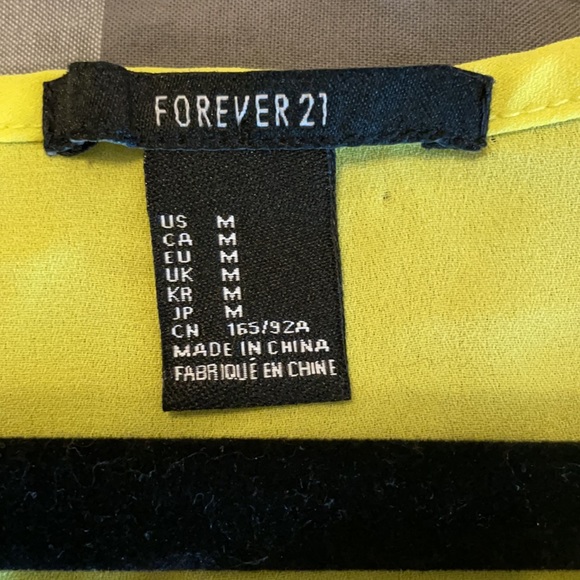 Forever 21 Neon Yellow Blouse - Picture 3 of 4